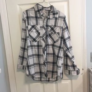 NWOT black and white flannel shirt